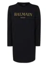 Balmain Black Dress For Girl With Logo