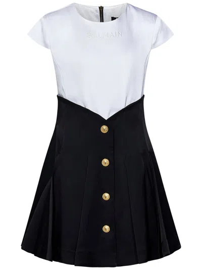 Balmain Paris Kids Dress In Black