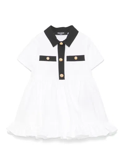 Balmain Paris Kids Dress In White