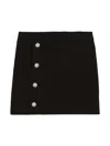 Balmain Black Short Skirt With Buttons