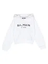 Balmain Metallic-logo Hoodie In White