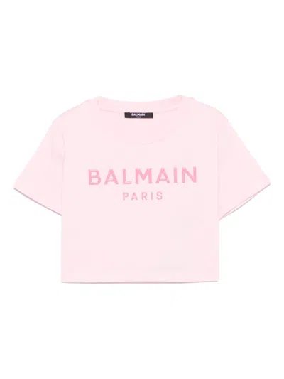 Balmain Paris Kids T-shirt In Pink