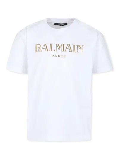 Balmain Logo-print Cotton T-shirt In White