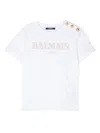 Balmain Glittered-logo T-shirt In White