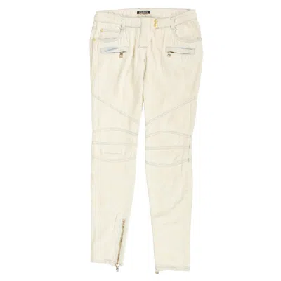 Balmain Paris Light Blue Bleached Moto Jeans Pants