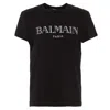 Balmain Paris Logo Embossed Cotton T-shirt In Black