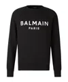 Balmain Logo Printed Cotton Sweatshirt In Black