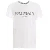Balmain Paris Logo Print Cotton T Shirt In White