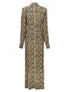 Balmain Python Pattern Shirt Dress In Brown