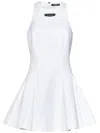 Balmain Halter Double-collar Sleeveless Mini Flare Dress
