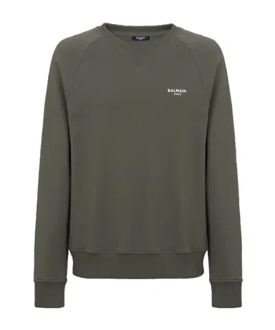 Balmain Paris Organic Cotton Sweatshirt In Black
