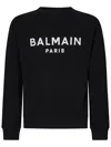 Balmain Black Organic Cotton Crewneck Sweatshirt In Black