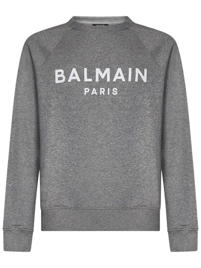 Balmain Paris Paris Sweatshirt In Grey