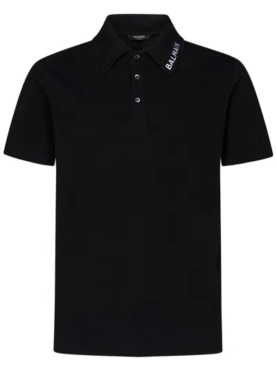 Balmain Paris Polo Shirt In Black