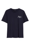 Balmain Navy Blue Cotton T-shirt In Black