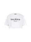 Balmain Printed Logo Cropped T-shirt In Multi
