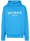 Balmain Hooded Sweatshirt With In Blue