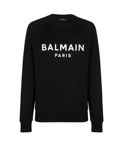Balmain Paris Printed Sweatshirt In Black