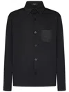 Balmain Black Stretch Virgin Wool Shirt