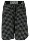 Balmain Mens Black Ivory Brand-pattern Relaxed-fit Stretch-woven Shorts In Black