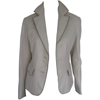 Pre-owned Balmain Paris Soft Leather Jacket In Gray