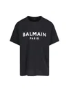 Balmain Black Cotton Crewneck T-shirt With Logo