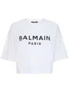 Balmain Logo Cotton Jersey Cropped T-shirt