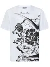 Balmain Flower-print Cotton T-shirt In White