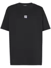 Balmain Black Crewneck T-shirt With Logo Print On The Front In Cotton Man