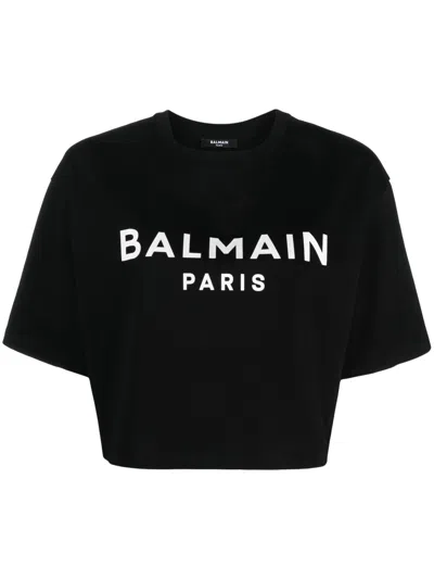 BALMAIN BALMAIN PARIS T-SHIRT WITH PRINT