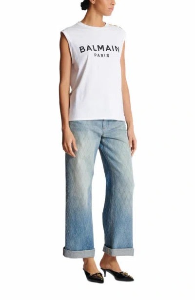 Balmain White T-shirt In Multi