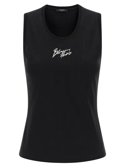 Balmain Paris Tank Top In Black