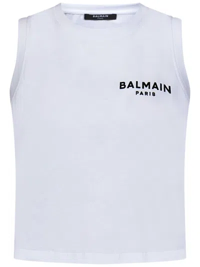 Balmain Paris Tank Top In White