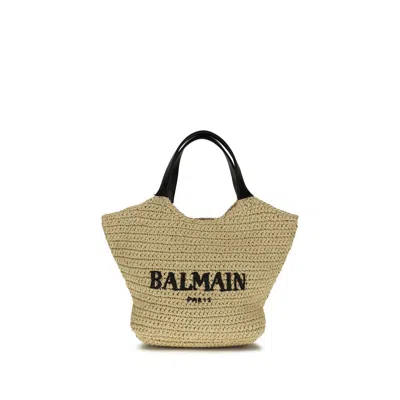 Balmain Paris Tote Bag In Beige