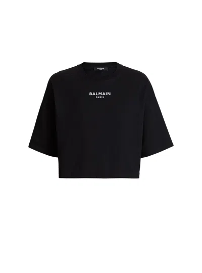 Balmain Paris Embroidered T-shirt In Black