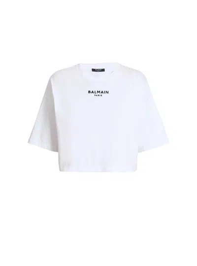 Balmain Paris Embroidered T-shirt In White
