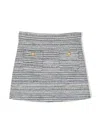 Balmain Patch-pockets Tweed Mini Skirt In White