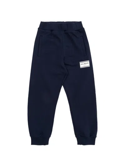 Balmain Kids' Patch Trousers In Blue