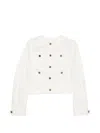 Balmain Patch-pocket Denim Jacket In White