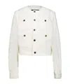 Balmain Off-white Patch-pocket Denim Jacket In White