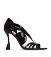 Balmain Eden 95mm Cut-out Patent Sandals In Black