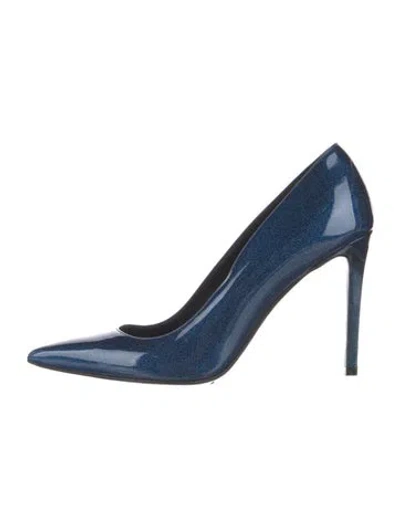 Pre-owned Balmain Patent Leather Pumps In Blue