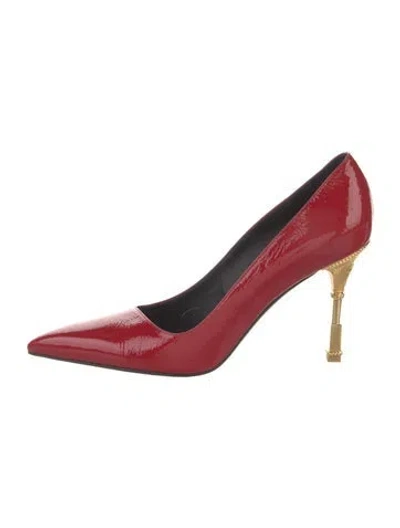 Pre-owned Balmain Patent Leather Pumps In Red