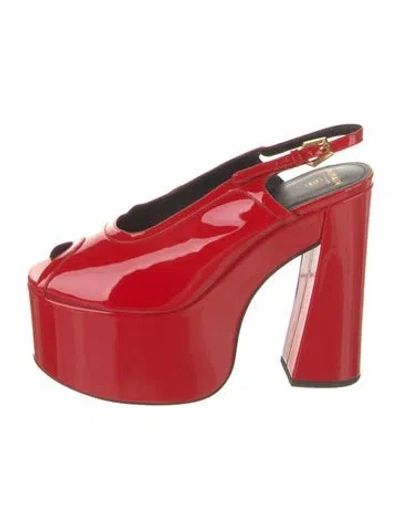 Pre-owned Balmain Patent Leather Sandals In Red
