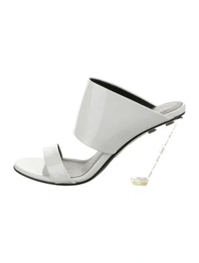 Pre-owned Balmain Patent Leather Sandals In White