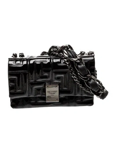 Pre-owned Balmain Patent Leather Shoulder Bag In Black