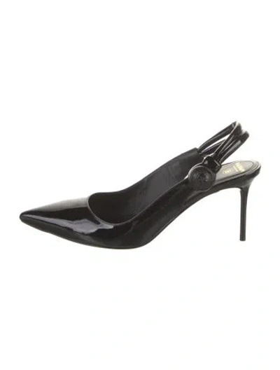 Pre-owned Balmain Patent Leather Slingback Pumps In Multi