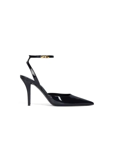 Balmain Patent-leather Strappy Courts In Blue