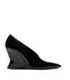Balmain Patent Leather Wedged Pumps 95 In Black
