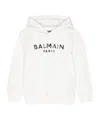 Balmain Patent Logo-print Hoodie In White